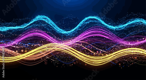 Captivating Abstract Particle Waves Illustrating Advanced Digital Data Flow and Dynamic Algorithmic Intelligence Streams