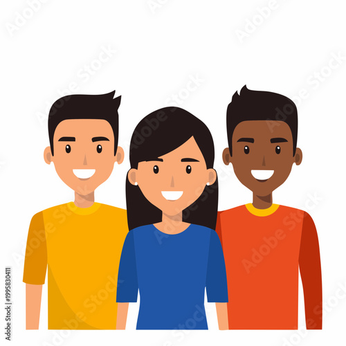 Group of diverse smiling people, friendship concept