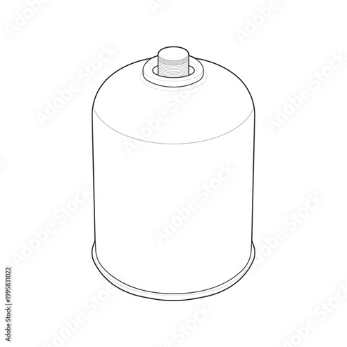 Backpacking camp stove lindal valve canister outline and ultralight patch vector