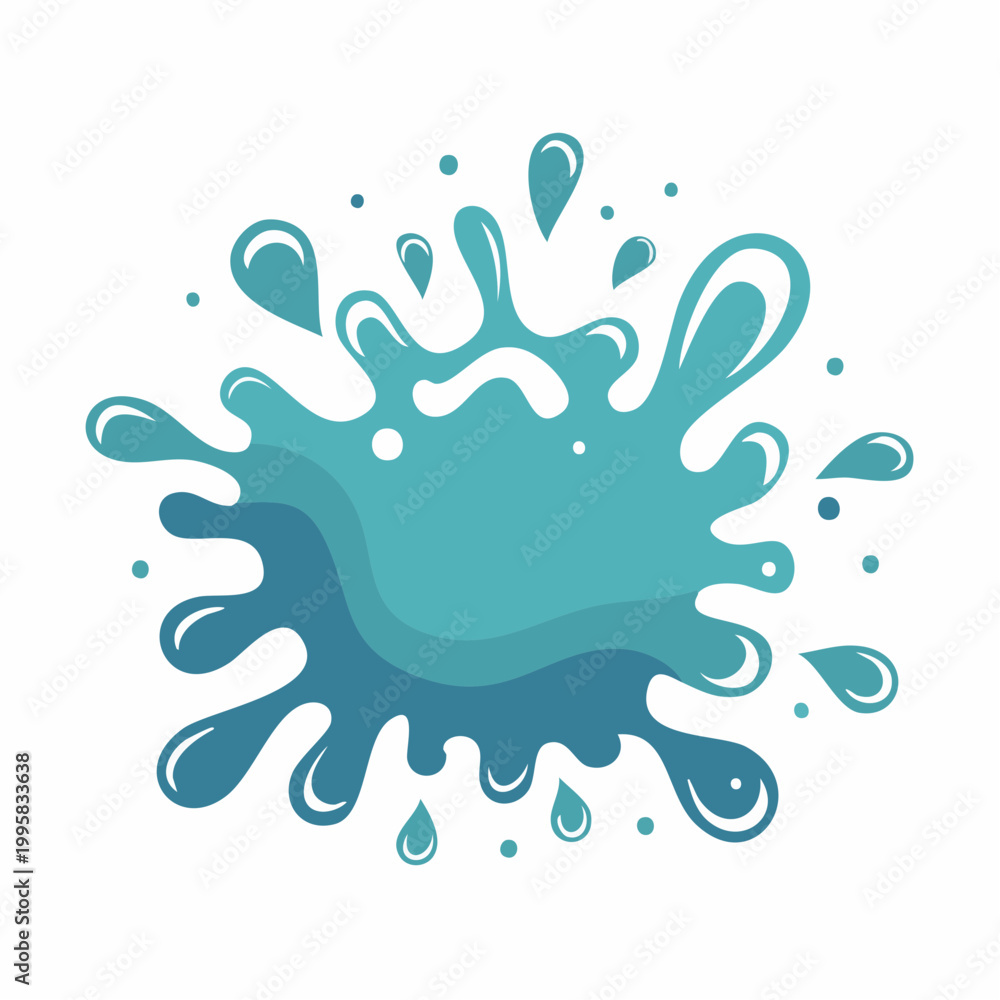 Fototapeta premium Abstract Blue Water Splash Illustration