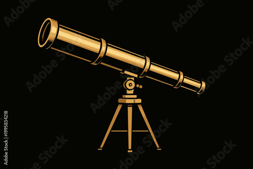 Vintage gold metal telescope.