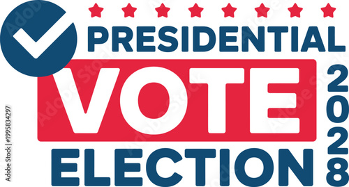 Presidential Vote Election 2028 banner graphic isolated on transparent background