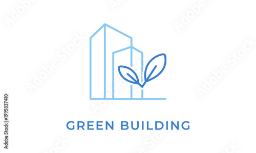 Green Building vector icon isolated on white background
