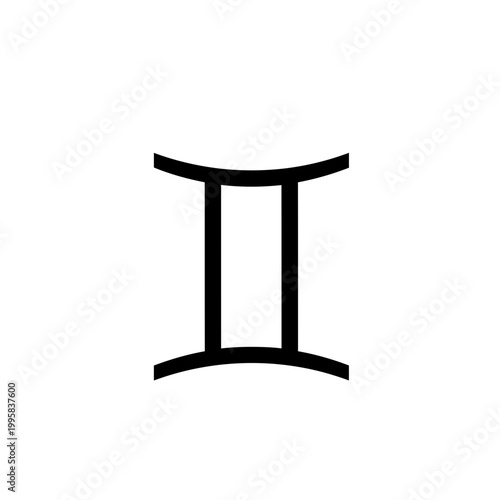 Gemini zodiac sign symbol, astrology constellation icon, white background