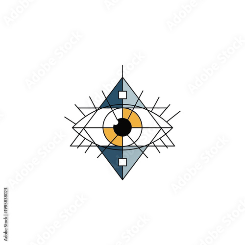 Geometric Eye Symbol, Sacred Geometry, Mystical Vision, Insight