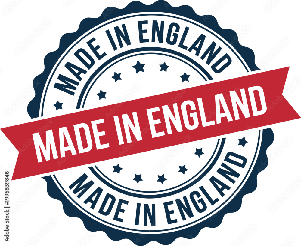 Obraz premium Made in England rubber stamp seal isolated on transparent background