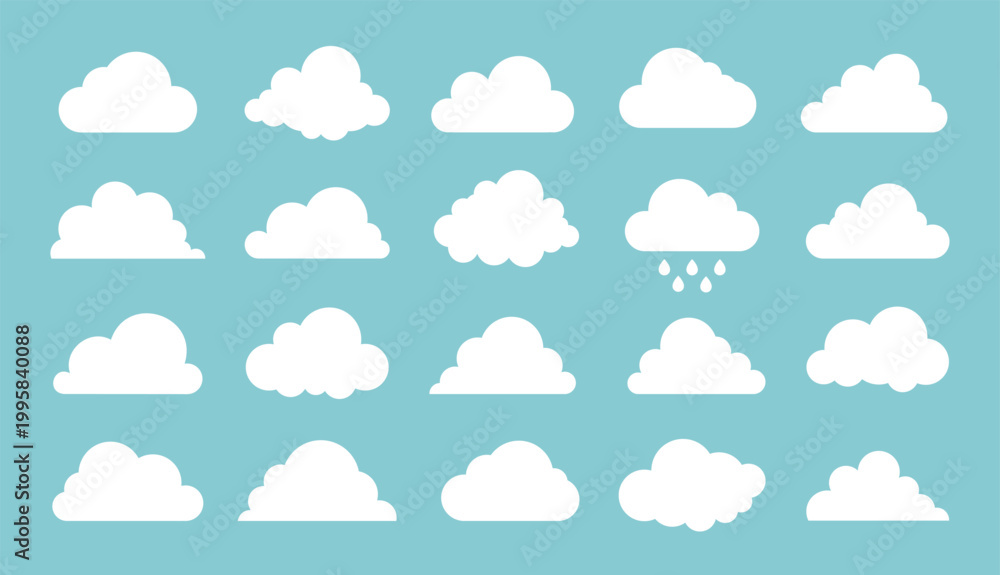 Fototapeta premium Clouds vector set