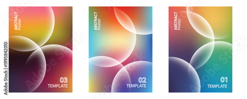 Colorful Abstract Gradient Circles Background with Soft Glass Effect Poster Design
