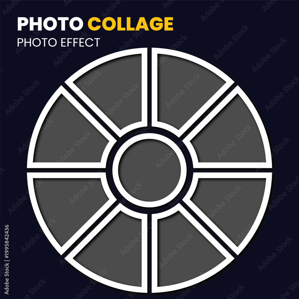 Fototapeta premium Travel Photo Collage Template Circular Design