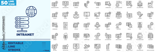 Intranet Line Editable Icons set