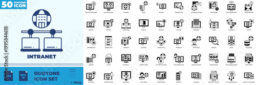 Intranet Duotone Editable Icons set