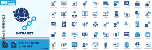 Intranet Solid Color Editable Icons set