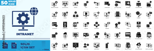 Intranet Solid Editable Icons set