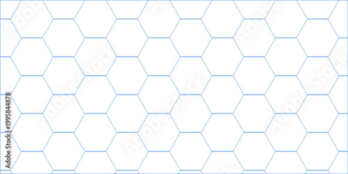 Abstract blue background featuring a seamless 3D geometric hexagon pattern with a metal honeycomb structure for modern technology wallpaper and professional business design