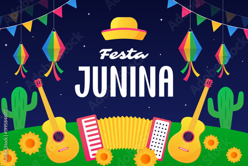 gradient style background for festa junina celebration