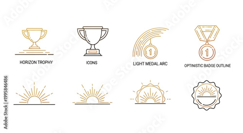 Collection of various award icons and symbols.