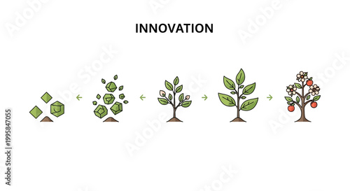 Innovation and growth concept with tree.
