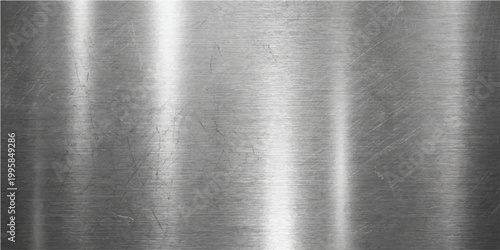 Textured industrial-looking brushed metal surface, offering a sleek, metallic backdrop with subtle gradients and reflections. 