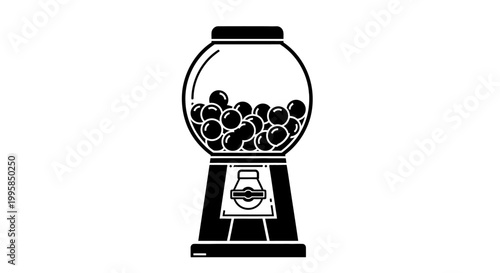 A classic gumball machine filled with colorful candies, a nostalgic representation of simple fun and sweet treats from childhood