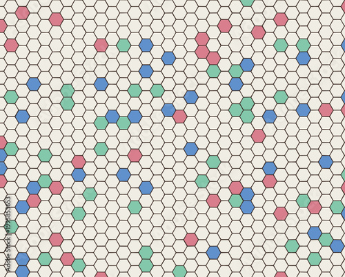 Abstract Computational Cellular Network Design in Pastel Colors, Geometric Texture Background for Biology Research, Data Visualization, Information Science, Medical Technology, Educational Resources w