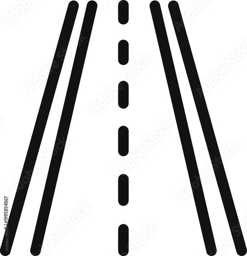 Road lane markings illustration for navigation and traffic guidance design