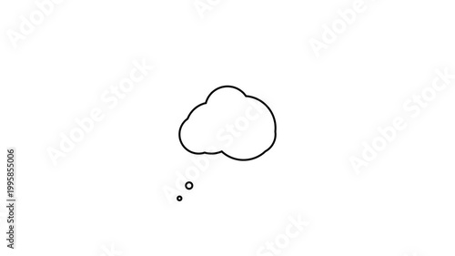 Minimalist Thought Bubble Scribble Animation Isolated on White Background