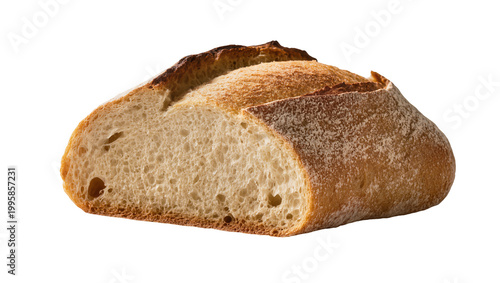 Bild auf Leinwand Rustic sourdough bread loaf with irregular crust and airy crumb