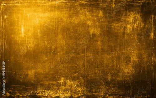 Intense Yellow Plaster with Dark Weathering and Linear Marks