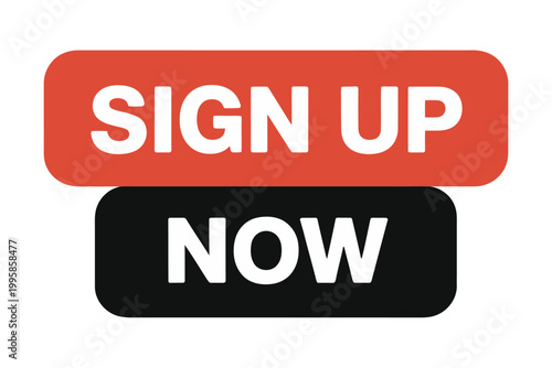 Sign up button icon for website registration and subscription