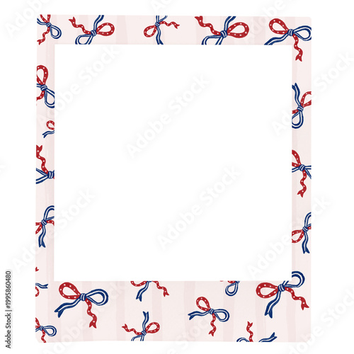 Photo frame with American flag ribbon illustration 
