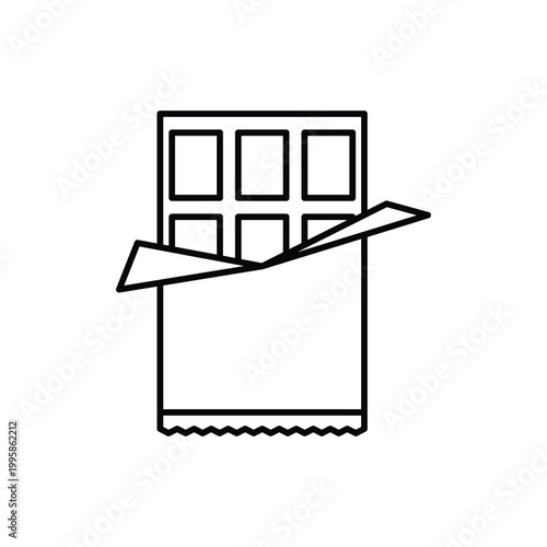 Chocolate icon isolated on white background in stroke line style