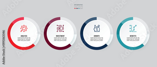 Infographic template business concept with step.
