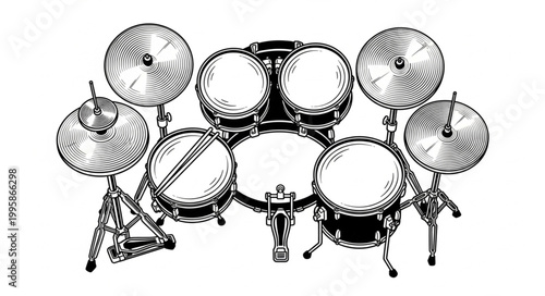 Drum Kit Illustration.