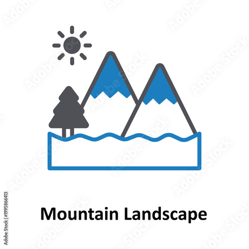 Mountain Landscape Vector icon which can easily modify or edit