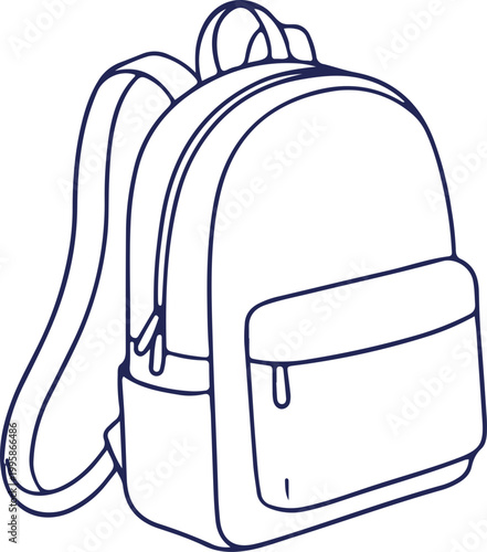 Minimalist Backpack Line Art Icon for School and Travel