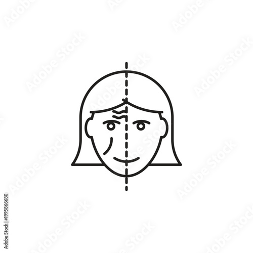 Facelifting procedure icon isolated on white background in stroke line style