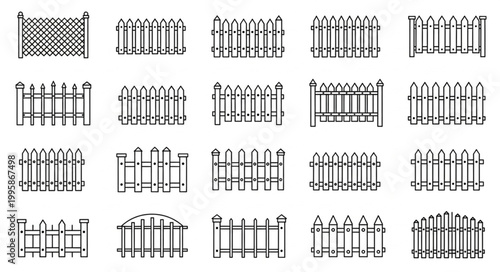 Collection of various fence designs and styles.