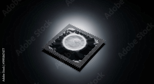 Abstract Digital Art Condom Packaging with Circular Light Effect