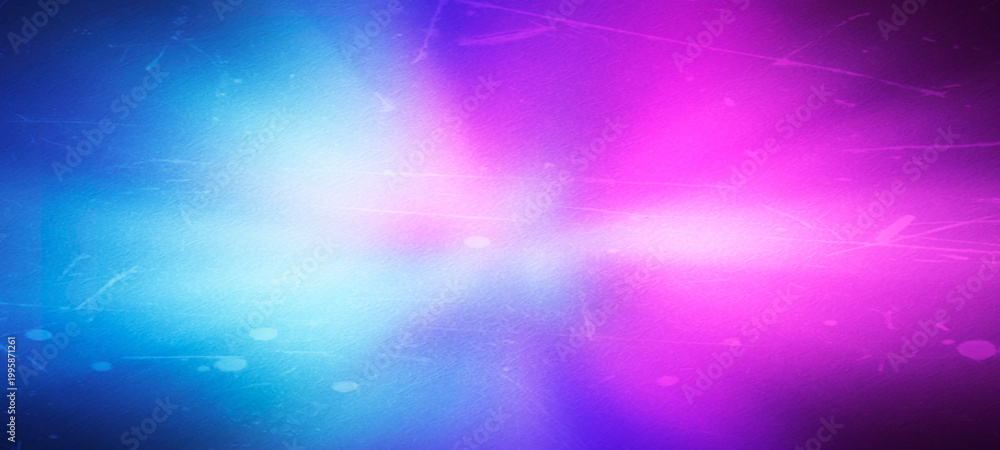 Fototapeta premium Abstract backdrop with intersecting bright blue and pink light forms on textured dark background, conveying vibrant energy and modern aesthetics.