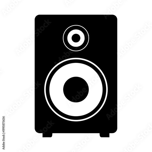 Black and White Icon of a Speaker Box