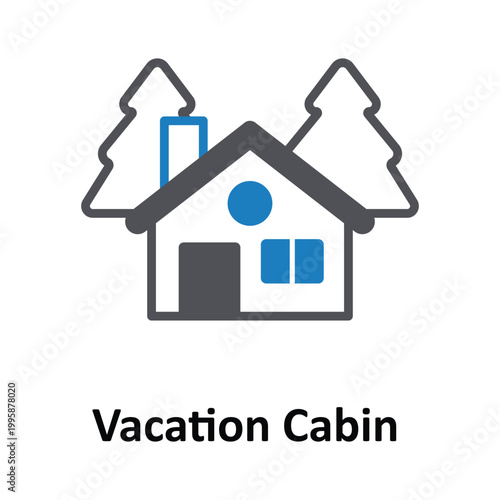 Vacation Cabin Vector icon which can easily modify or edit