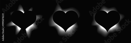 Heart shaped light lighting frame set