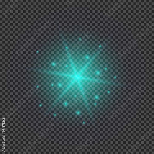 Light effect of green lens flares