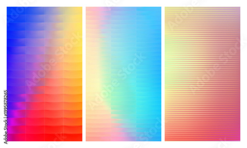 Set of ribbed glass texture backgrounds