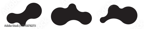 Set of abstract metaball shapes