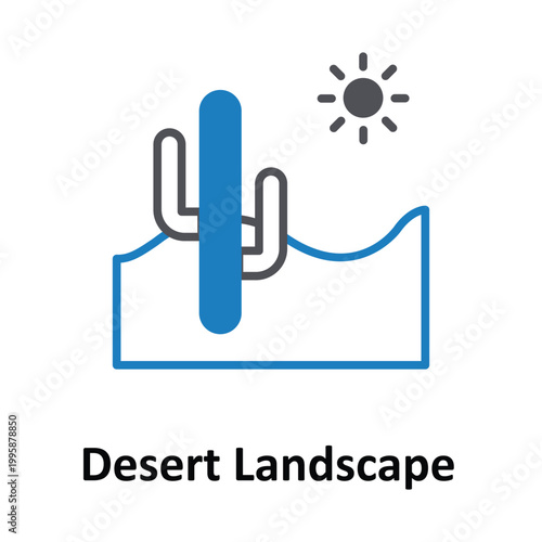 Desert Landscape Vector icon which can easily modify or edit