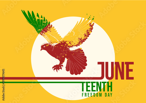 Juneteenth freedom day banner  -, vector illustration