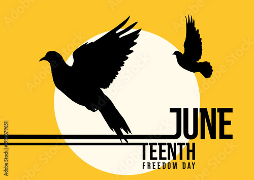 Juneteenth freedom day banner  -, vector illustration