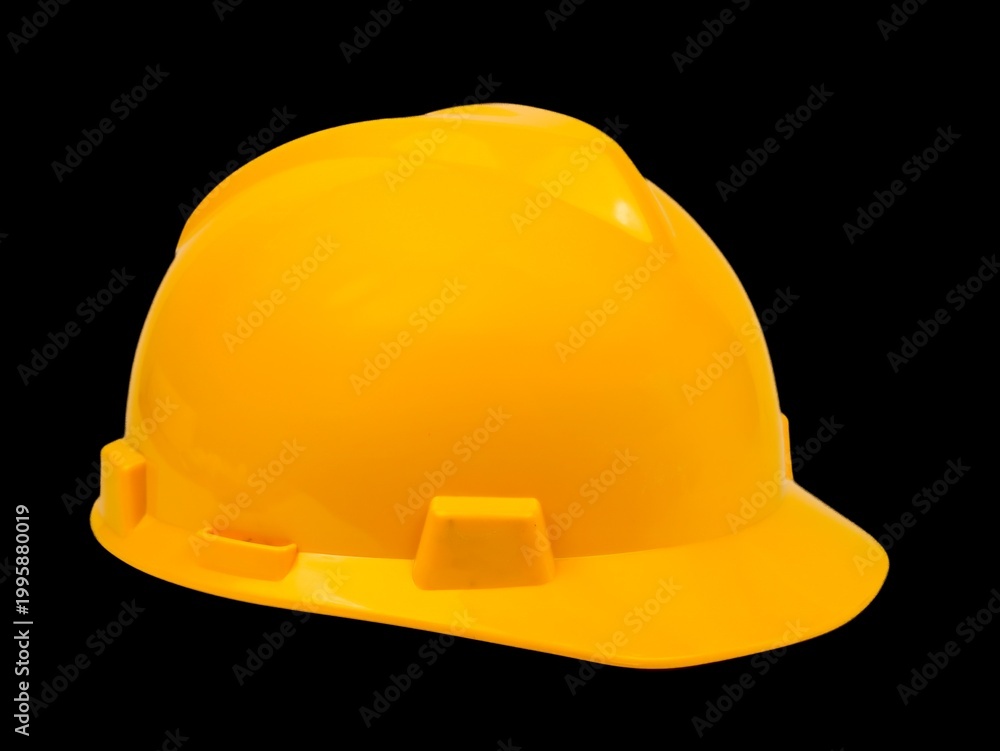 Fototapeta premium Safety hardhat isolated on black background