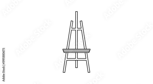 Minimalist art easel illustration isolated on white background